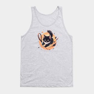 Energetic fluffy cat playing tennis (white) Tank Top